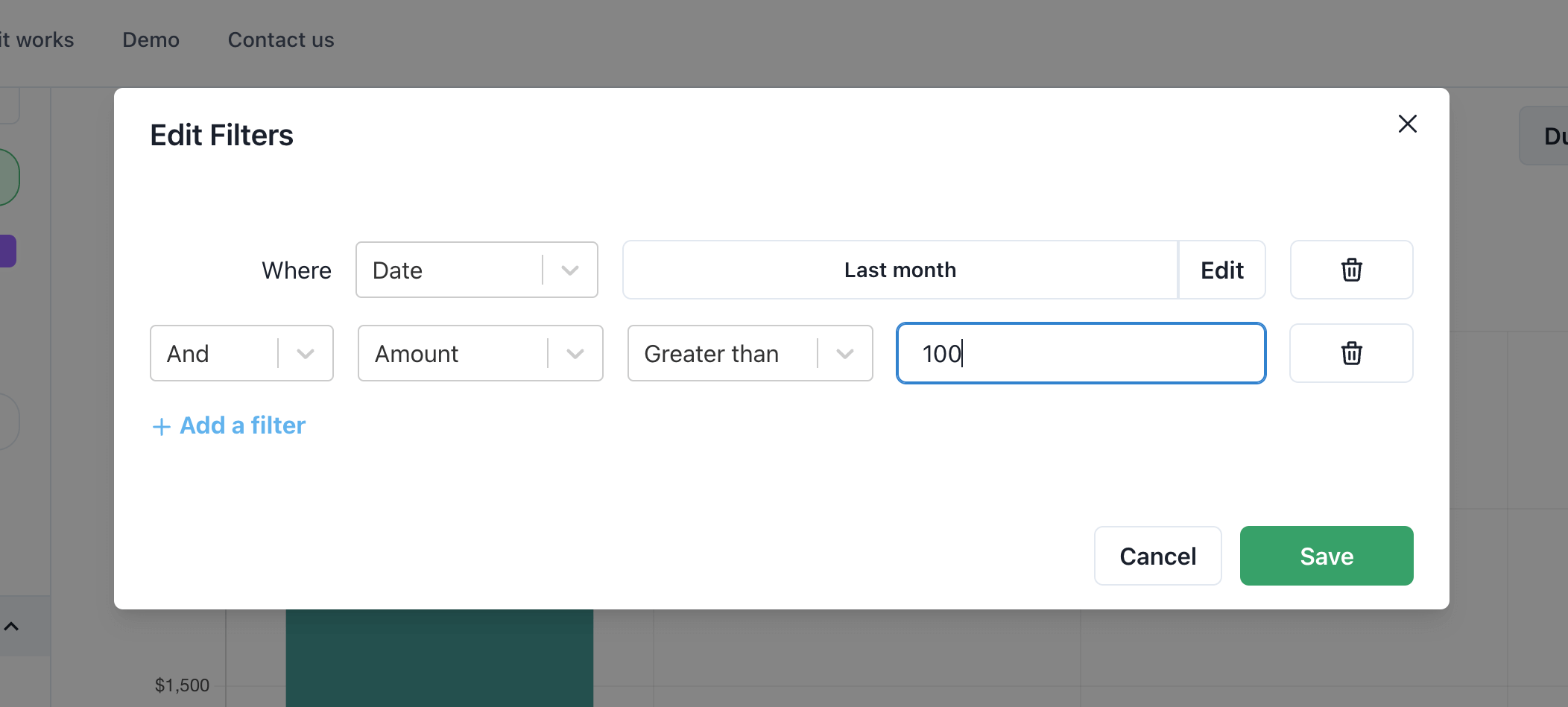 Adding filters and sorts in ChartBase