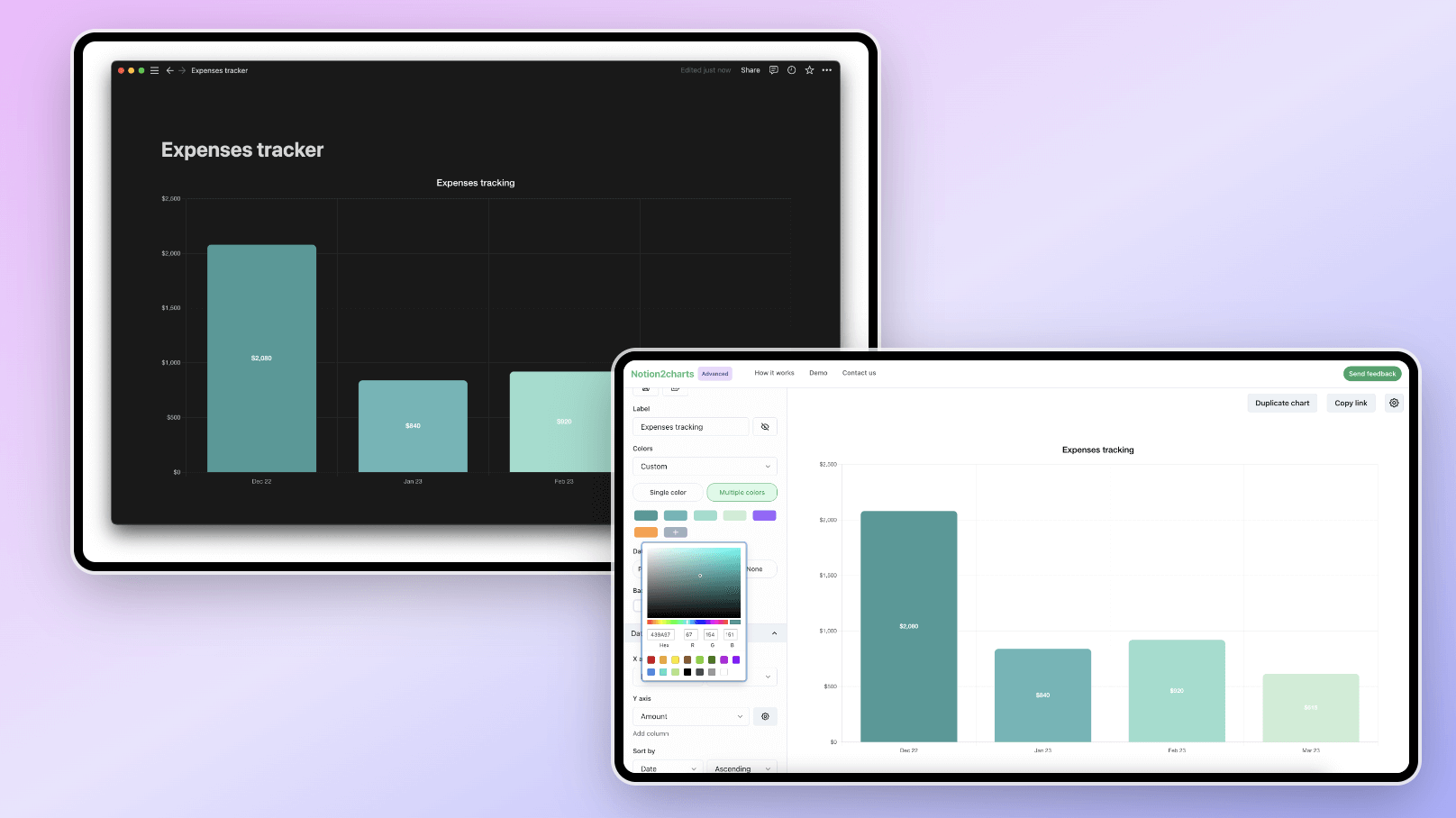 How to customize charts in Notion2Charts